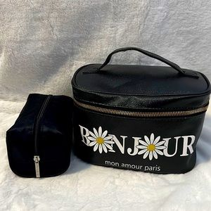 Cute black makeup bag bundle